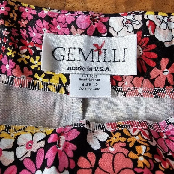 Gemilli Stretch Cropped Pants Floral Cotton/Spandex w/Side Zip Women's Sz 12 - Picture 2 of 14